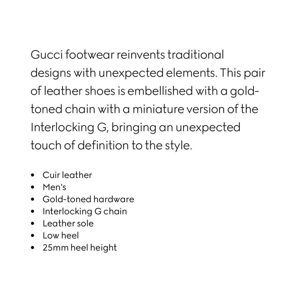 Gucci Chain Interlocking GG 9.5/ US 10 Loafer Brown Italian Leather Shoe NIB - Picture 12 of 13